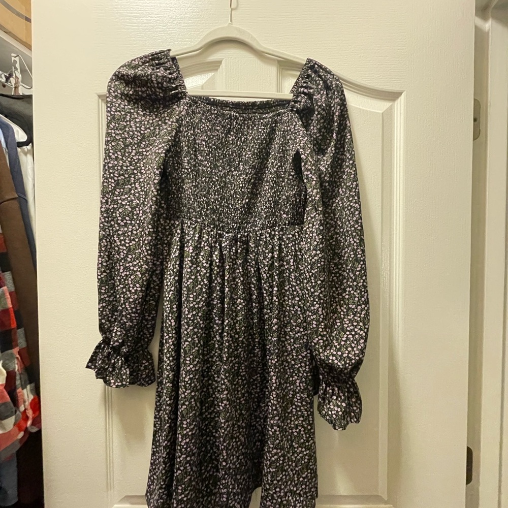 SHEIN Black Floral Casual Dress